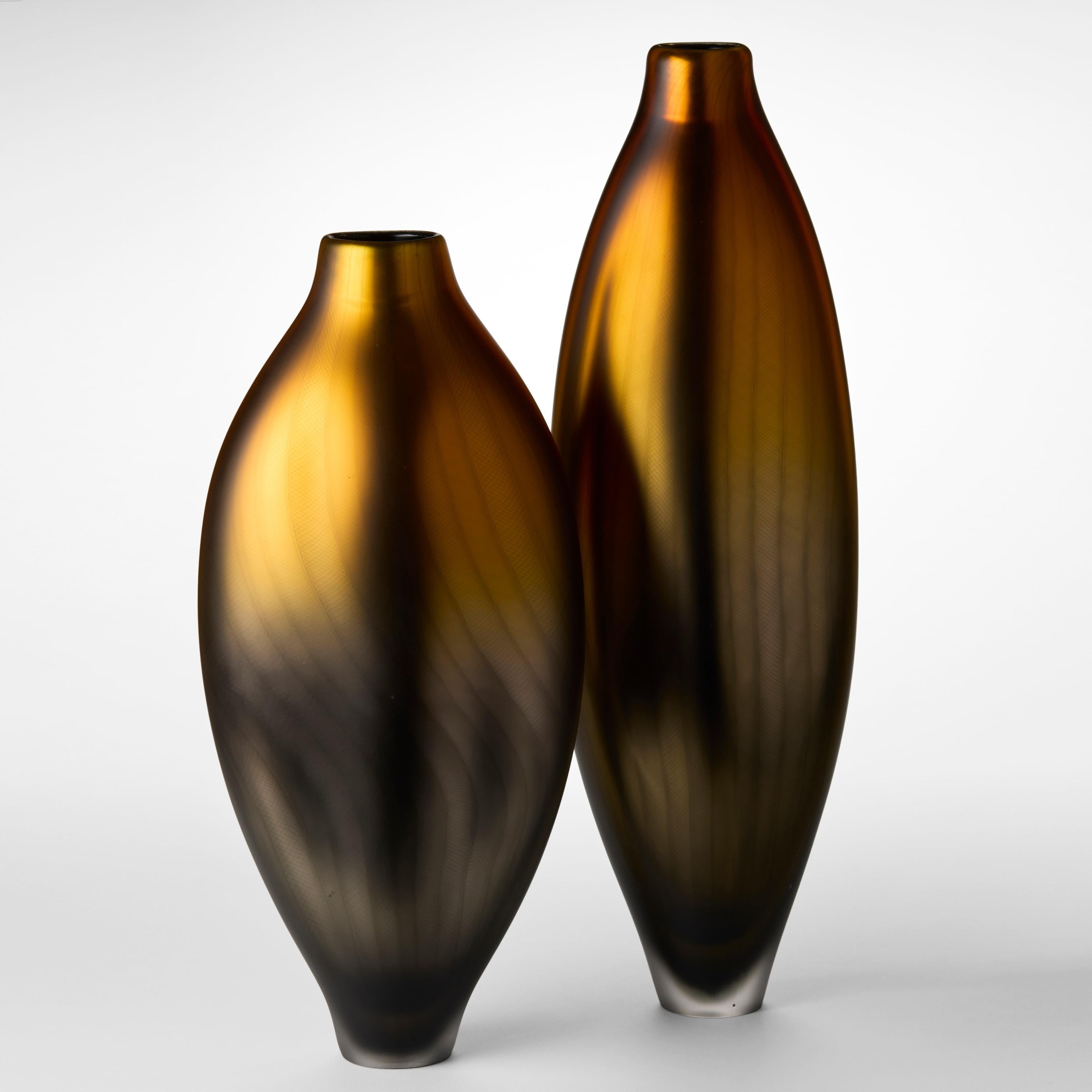Hand-Crafted Stratiform Aurum 2.0.005, gold handblown glass sculptural vessel by Liam Reeves For Sale