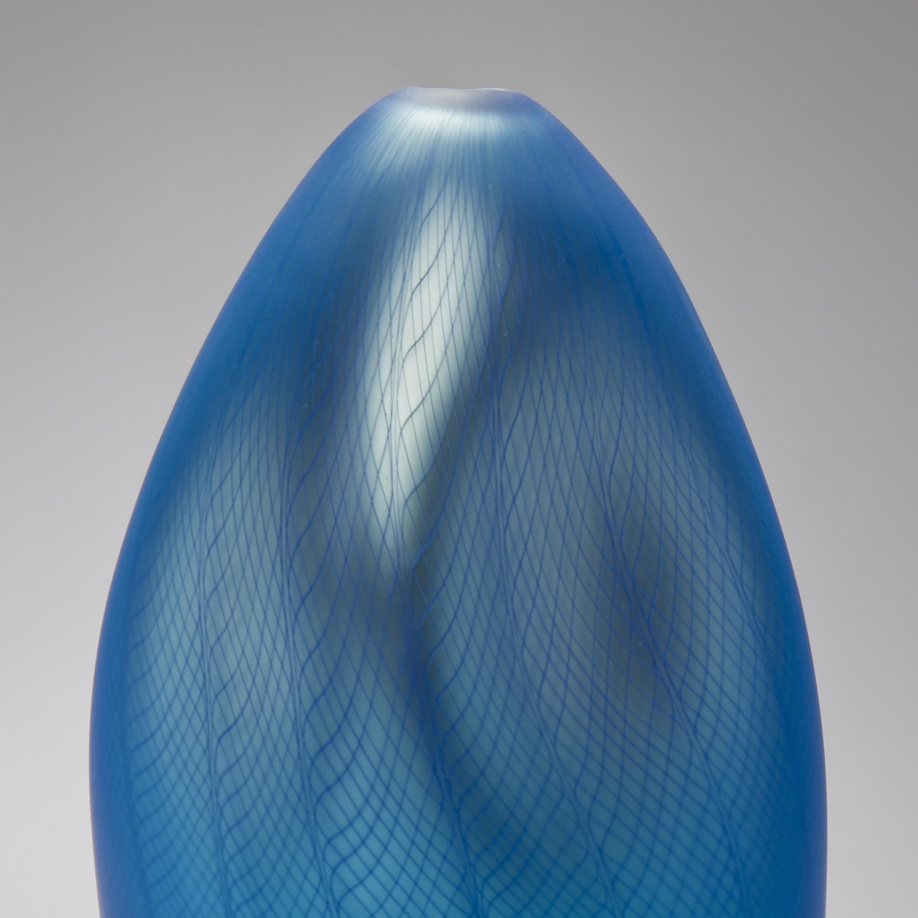 Organic Modern Stratiform Caeruleus 1.0.001, Glass Sculpture in Aqua by Liam Reeves For Sale
