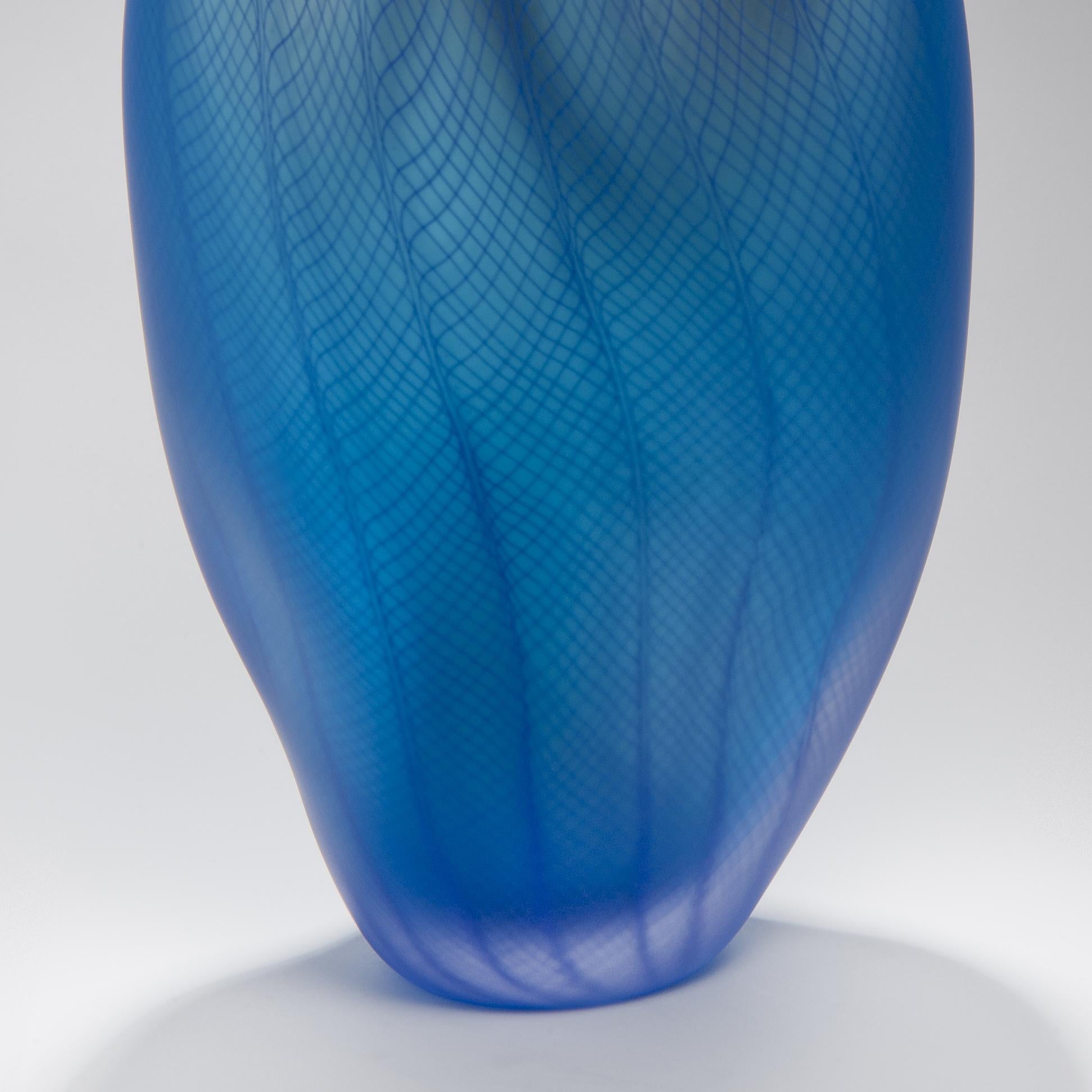 British Stratiform Caeruleus 1.0.001, Glass Sculpture in Aqua by Liam Reeves For Sale