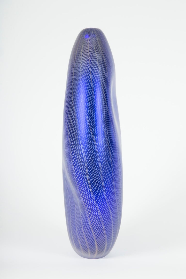 Stratiform Cobaltum Zanfirico 001, a unique blue glass sculpture by