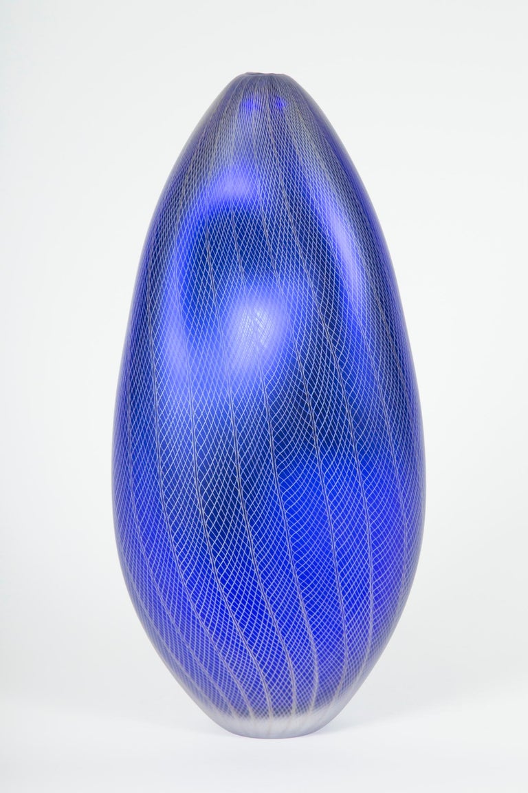 Stratiform Cobaltum Zanfirico 001, a unique blue glass sculpture by
