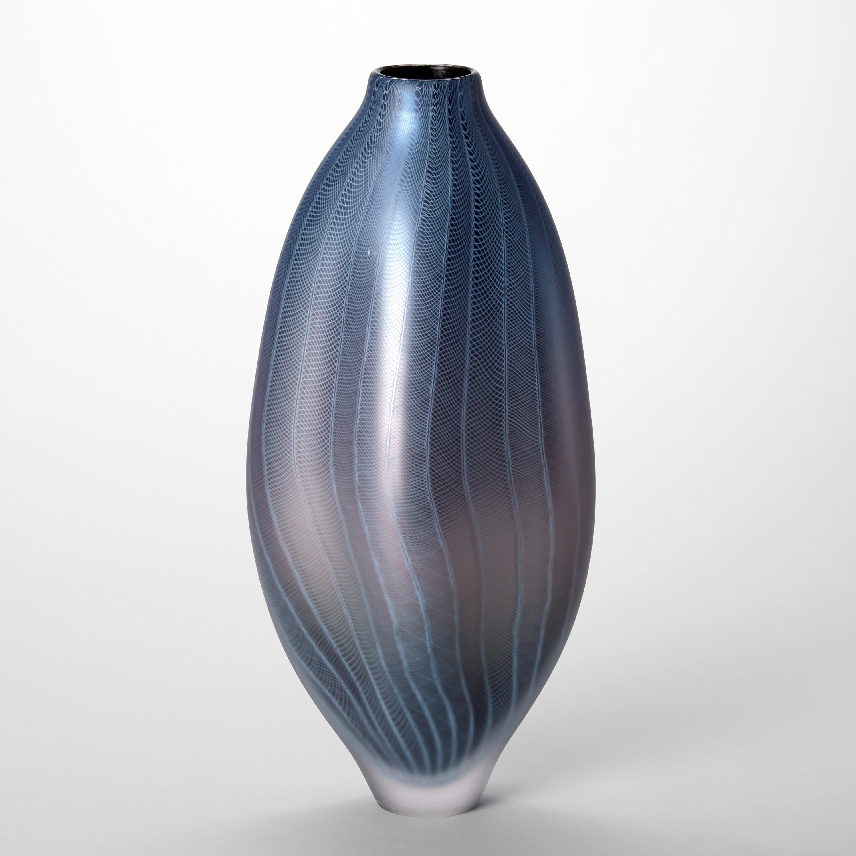 Organique Récipient en verre aqua métallisé « Stratiform Turchese 2.0.001 » de Liam Reeves en vente