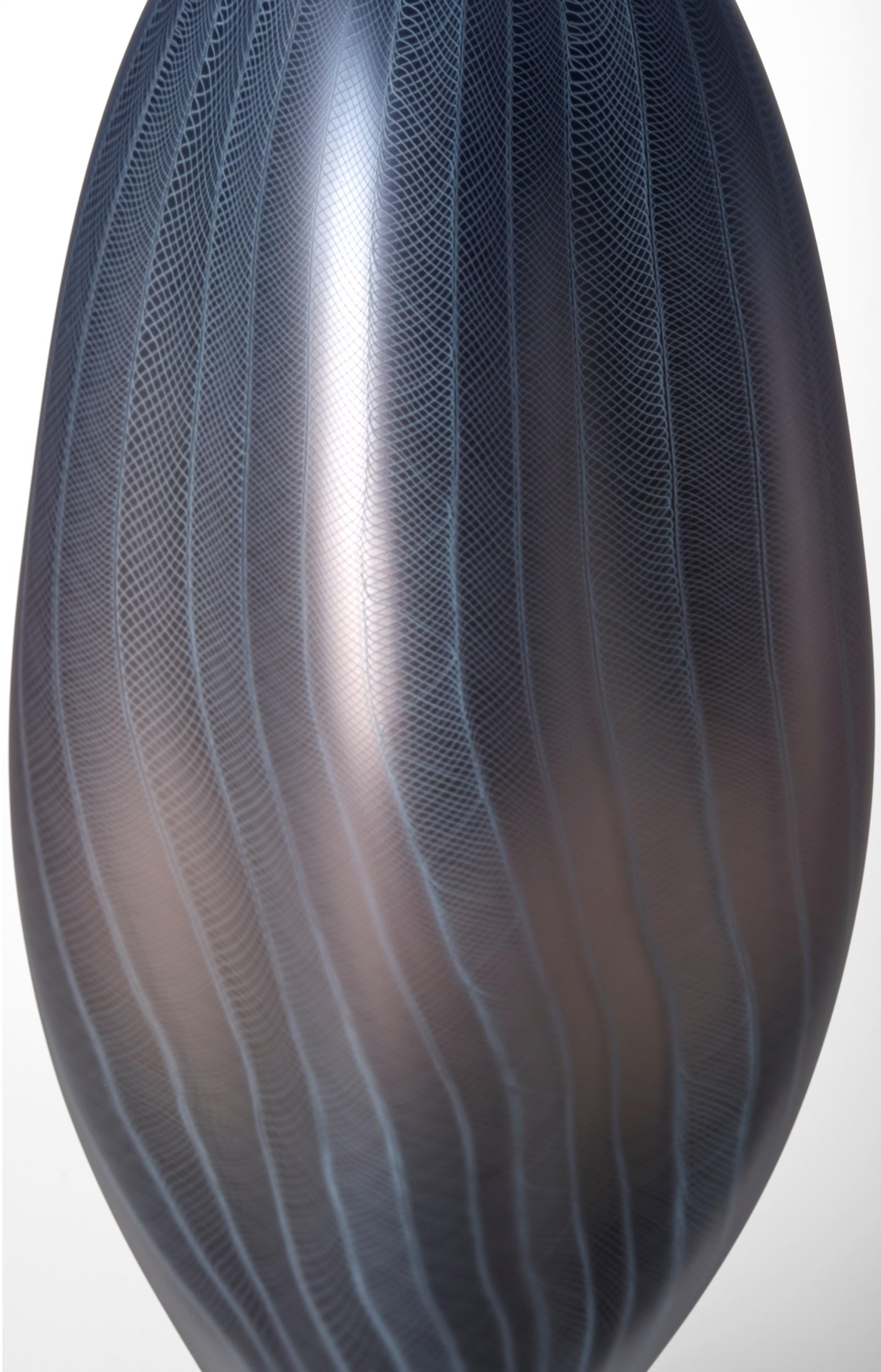 Fait main Récipient en verre aqua métallisé « Stratiform Turchese 2.0.001 » de Liam Reeves en vente