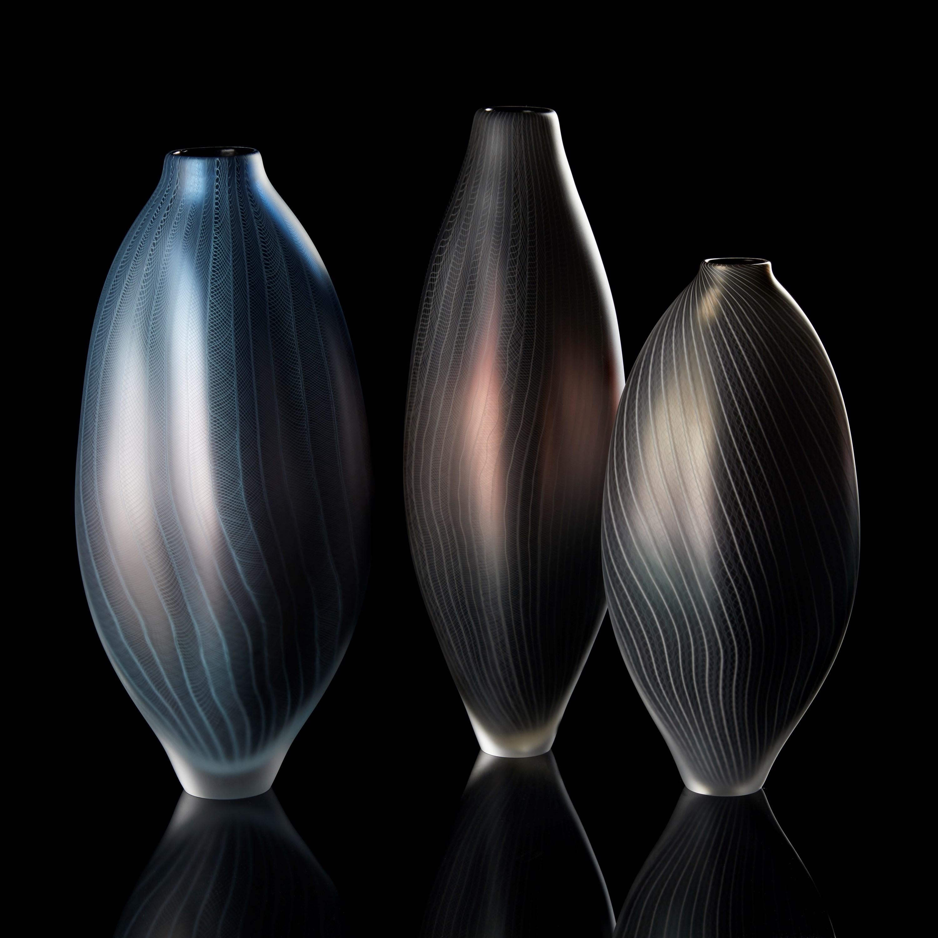 XXIe siècle et contemporain Récipient en verre aqua métallisé « Stratiform Turchese 2.0.001 » de Liam Reeves en vente