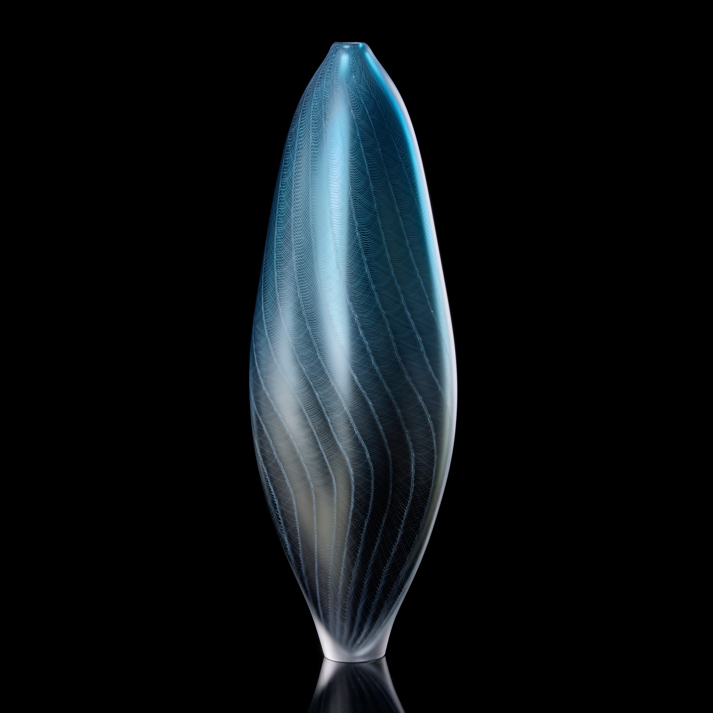 Stratiform Turchese 2.0.002, recipiente de vidrio azul metálico y gris de Liam Reeves en Nuevo estado para la venta en London, GB