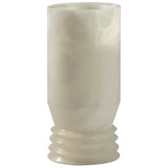 Vaso "Strato due" in alabastro toscano di Andrea Grecucci