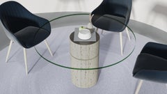 Strato Italian Travertine Marble Dining Table Contemporary Design Modern Column