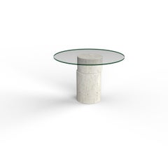 Strato Italian Travertine Marble Dining Table Contemporary Design Modern Column