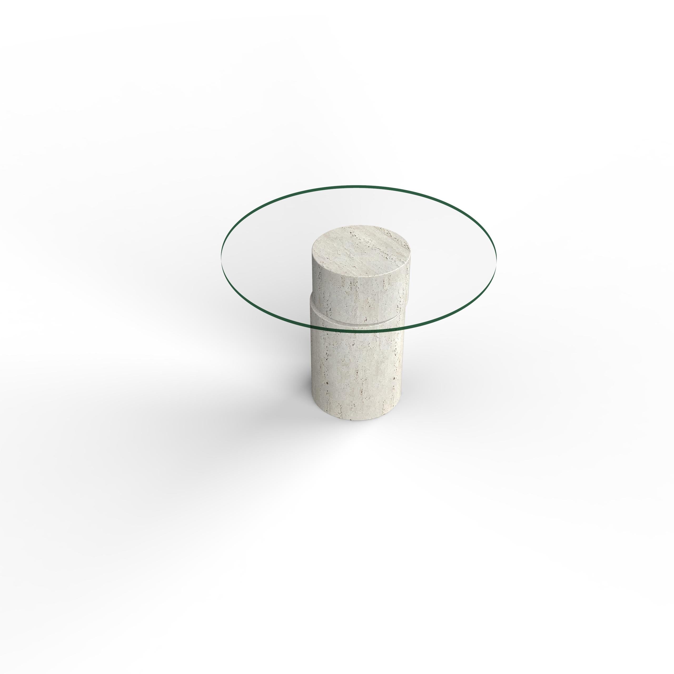 Strato Italian Travertine Marble Dining Table Contemporary Design Modern Column en Nuevo estado para la venta en VALVERDE DEL MAJANO, CL