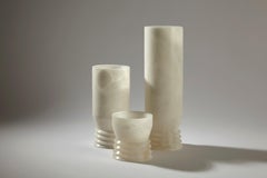 Juego de jarrones "Strato" de alabastro toscano de Andrea Grecucci