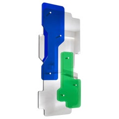 Stratos Blue & Green Maxi Sculptural Wall Mirror by GTG Design Couture