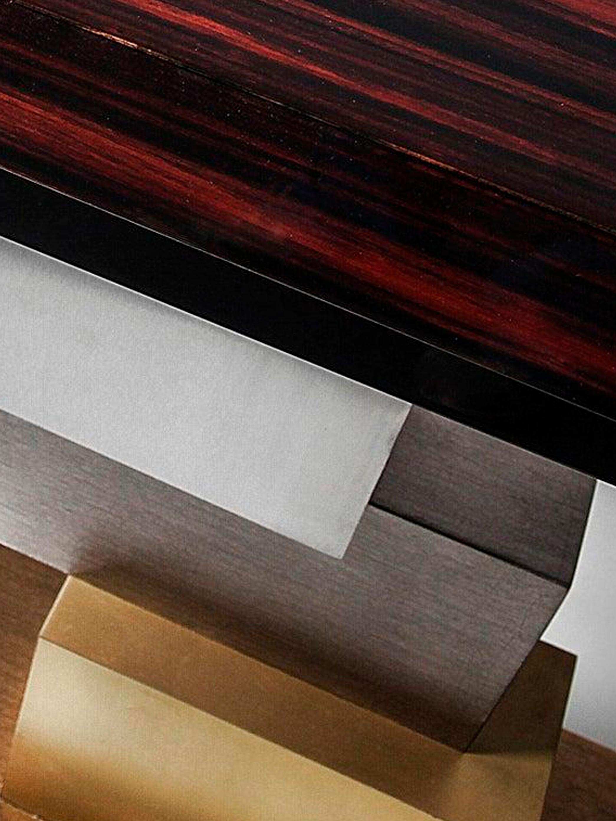 Argento Stratos, console con piano in macassar naturale, un design di GAS in vendita