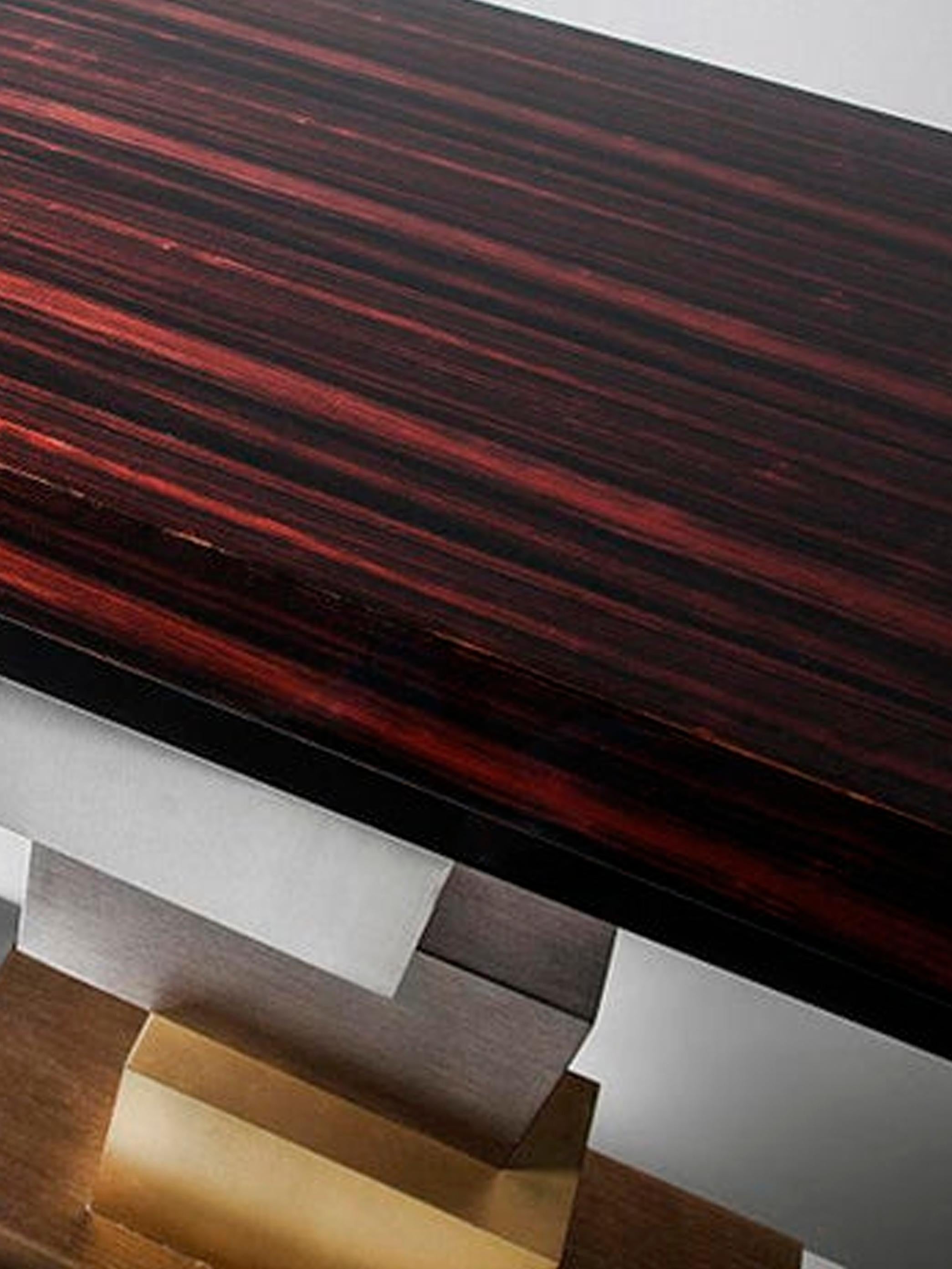 Stratos, console con piano in macassar naturale, un design di GAS in vendita 1