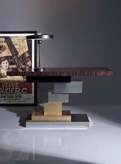 Stratos, Konsole mit Platte aus natürlichem Makassar, ein Design von Gas Studio