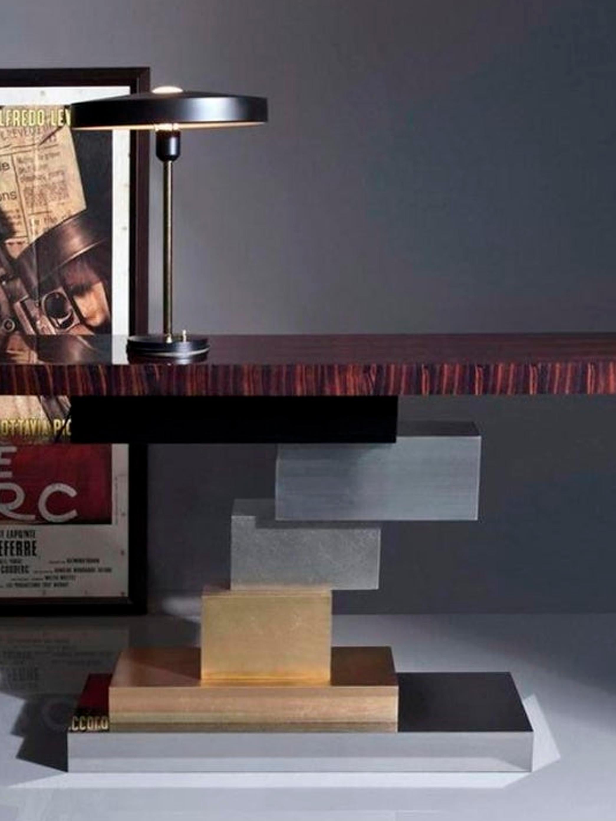 Stratos, consola con tapa de macasar natural, un diseño de Gas Studio Siglo XXI y contemporáneo en venta