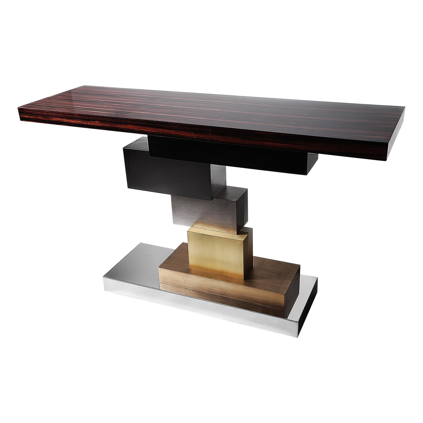 Stratos, Console with Natural Macassar Top, a Design from Gas Studio