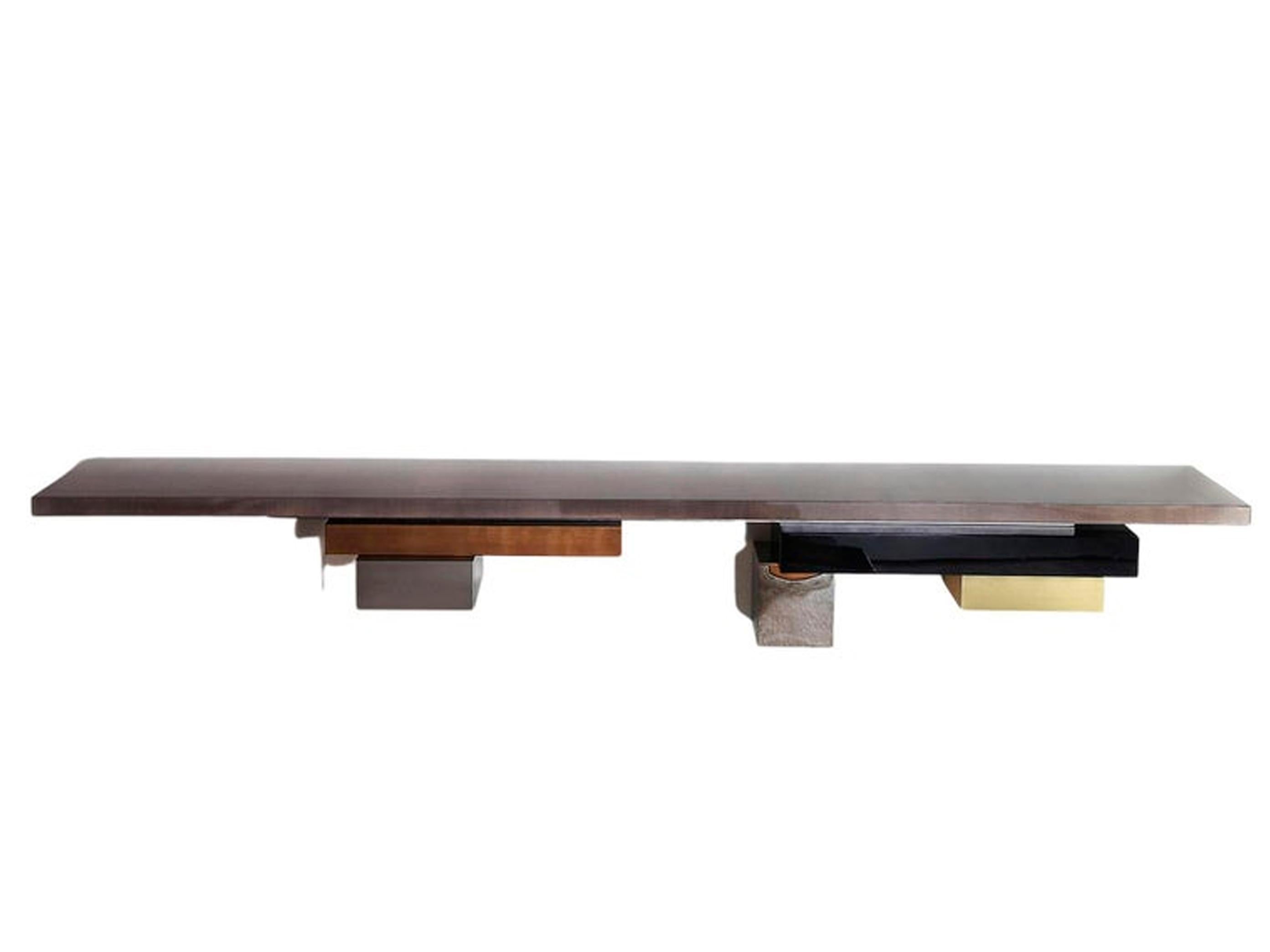 Console Stratos L, avec dessus en sycomore gris teinté, montage mural Neuf - En vente à Beirut, LB