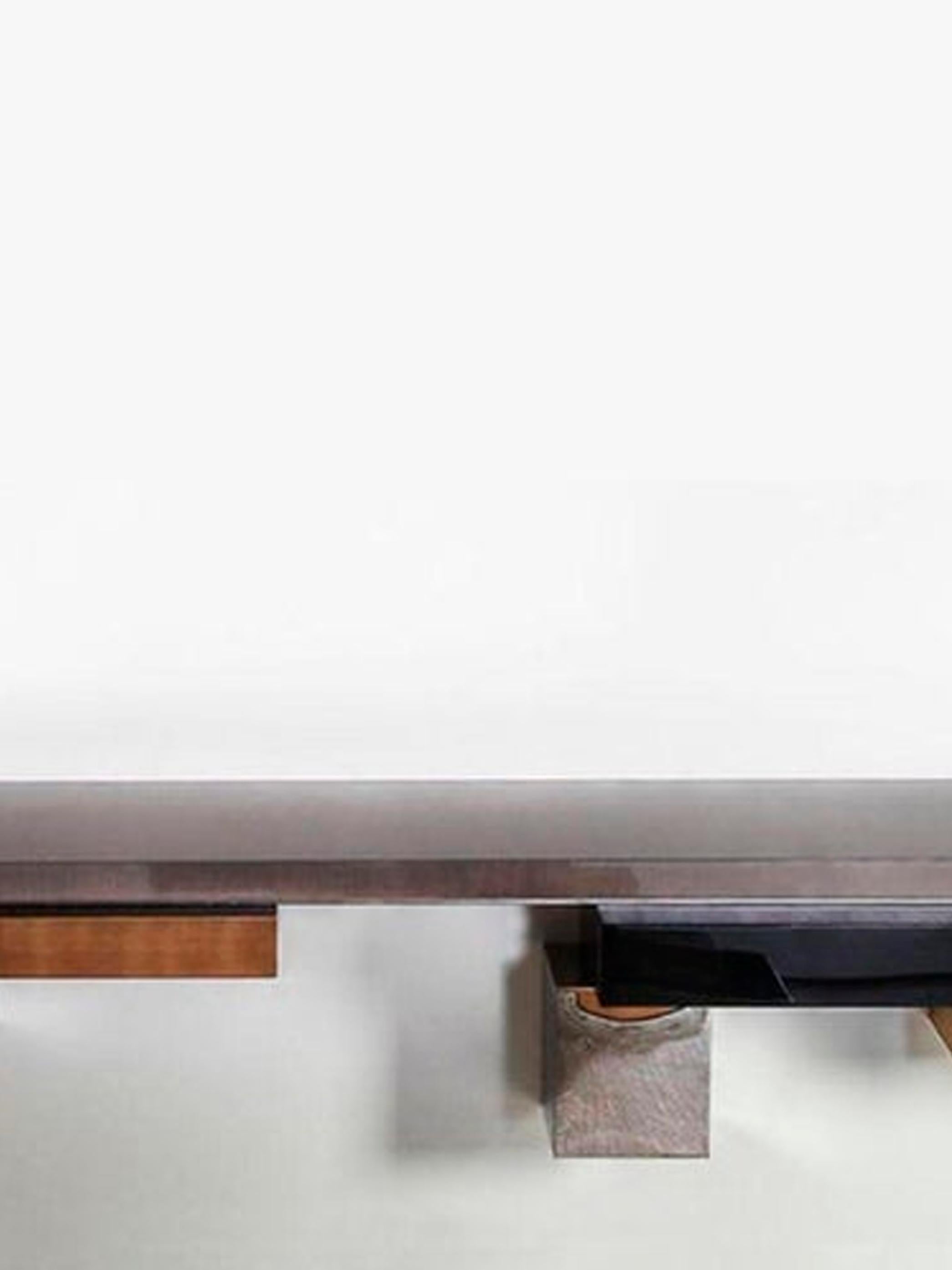 XXIe siècle et contemporain Strato L, Console - Montage mural avec plateau en sycomore teinté gris en vente