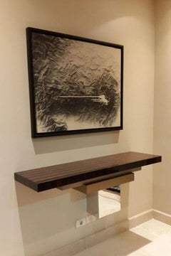 Strato S, Konsole, Wandmontage mit Platte aus Makassar Natur