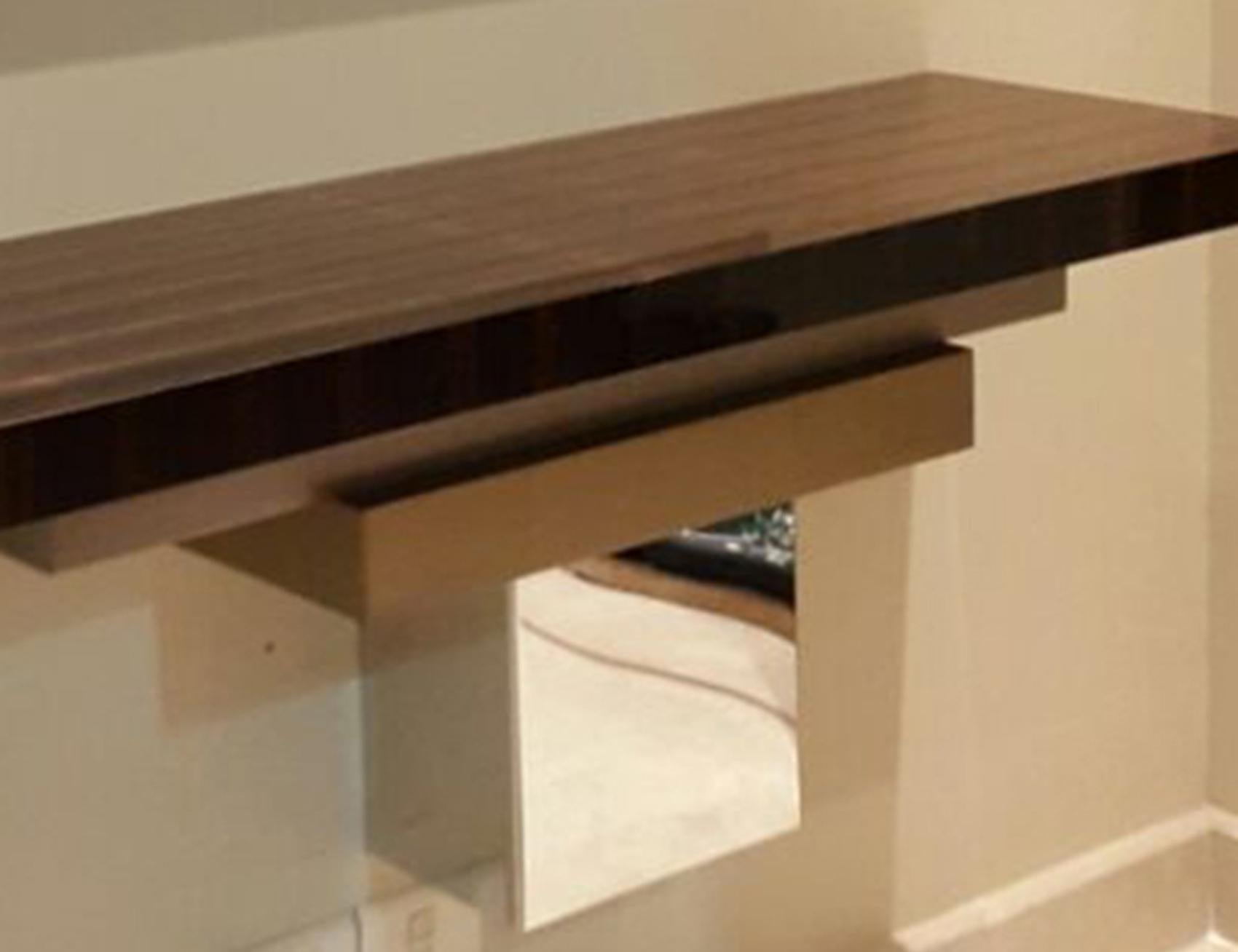 Lebanese Stratos S, Console, Wall Mounted with Natural Macassar Top
