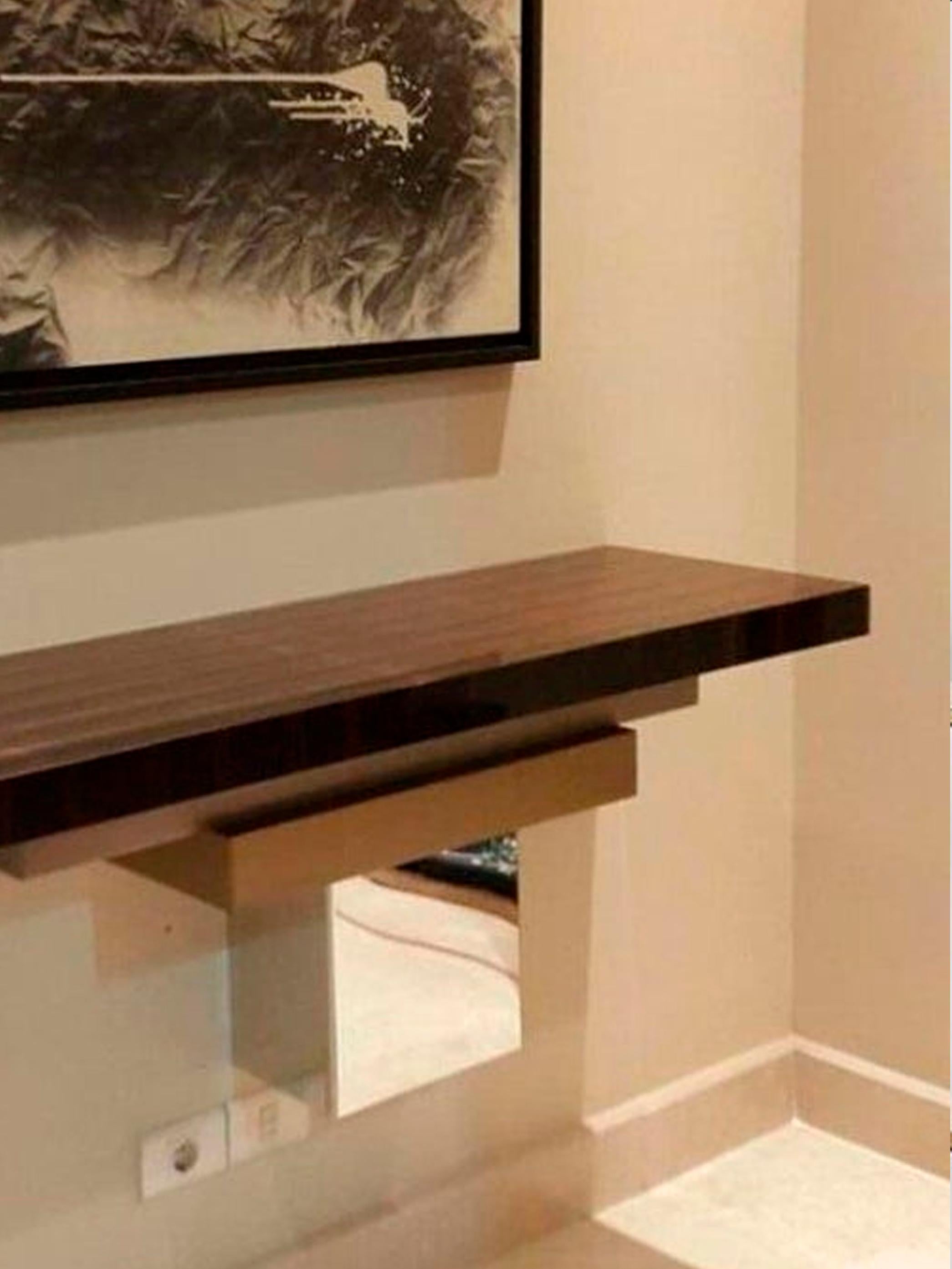 Stratos S, Consola mural con tapa de macasar natural Acero inoxidable en venta