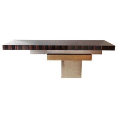 Stratos S, Console, Wall Mounted with Natural Macassar Top