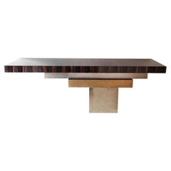Stratos S, Console, Wall Mounted with Natural Macassar Top