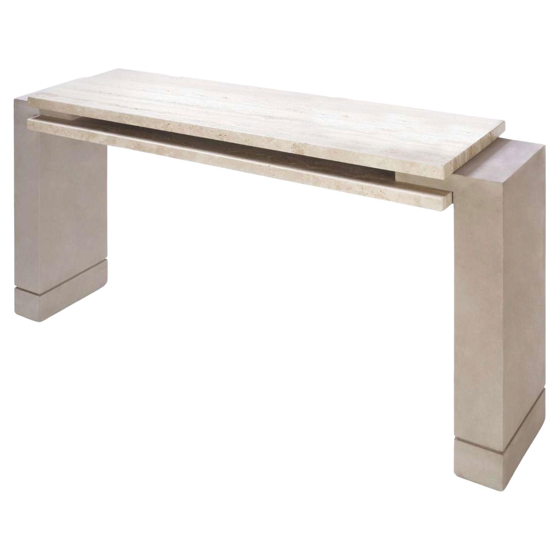 Stratos Travertine Console Table by Stephane Parmentier x Giobagnara For Sale