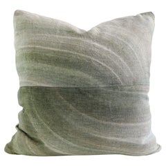 Stratum Collection Linen Pillow, Moss Green
