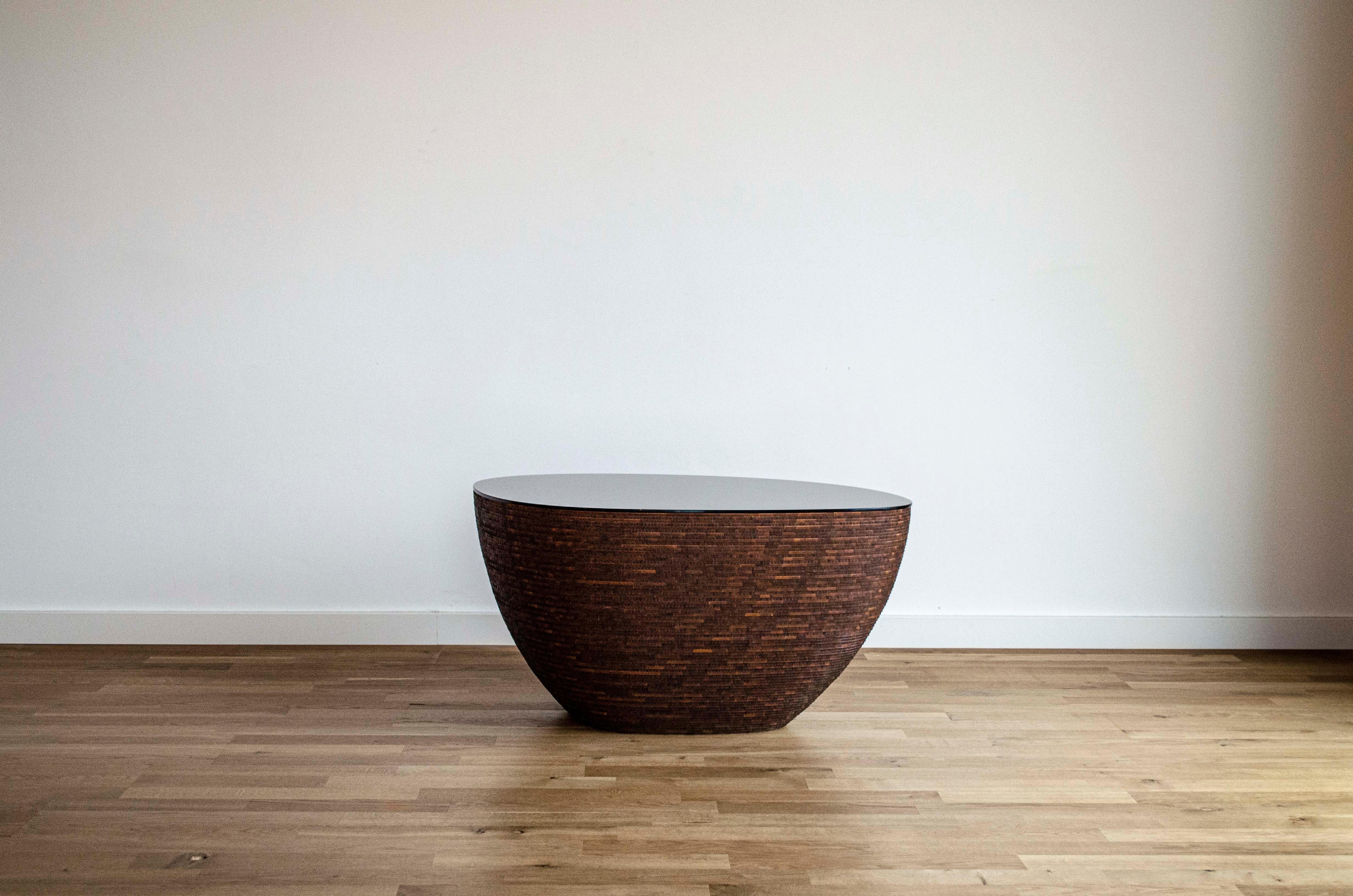 Belgian Stratum Saxum Bamboo Coffee Table I by Daan De Wit For Sale