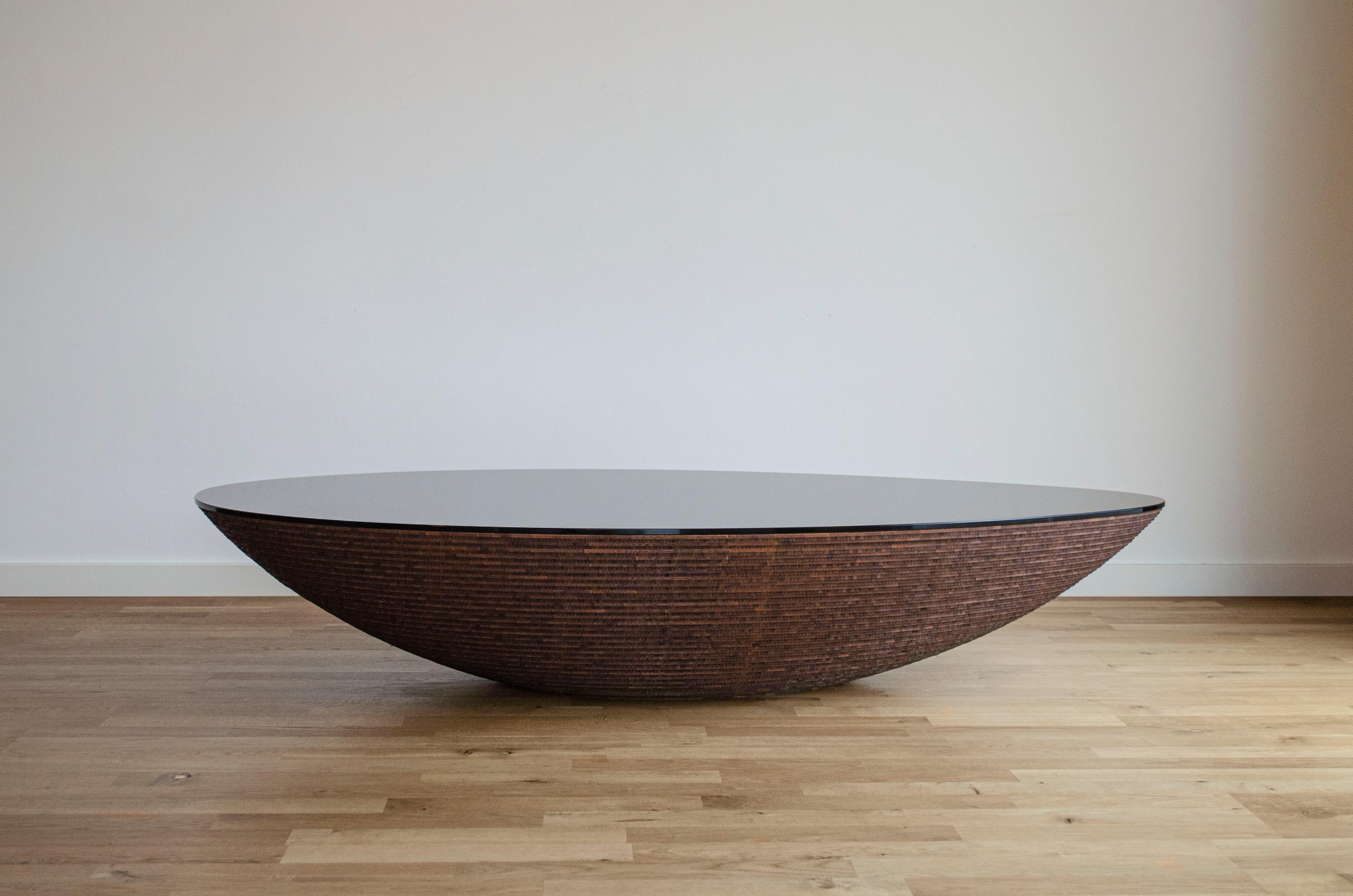 Stratum Saxum Bamboo Coffee Table III by Daan De Wit
Limited Edition of 18
Dimensions: D 90 x W 160 x H 30 cm.
Materials: Bamboo.

Sustainable in technique, material, and production.
Stratum Saxum is a collection based on the same technique as the