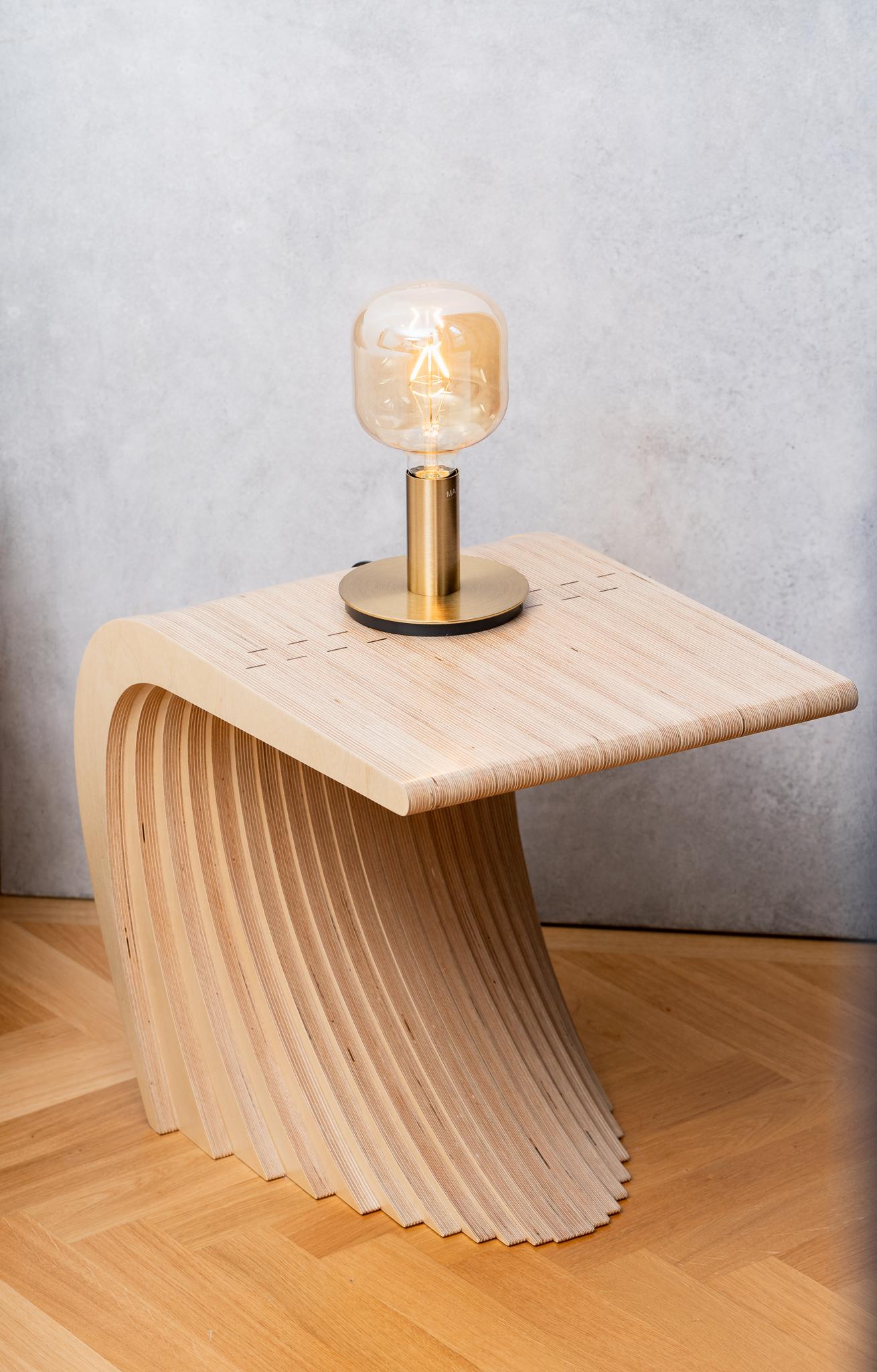 Woodwork Stratum Wave Side Table For Sale