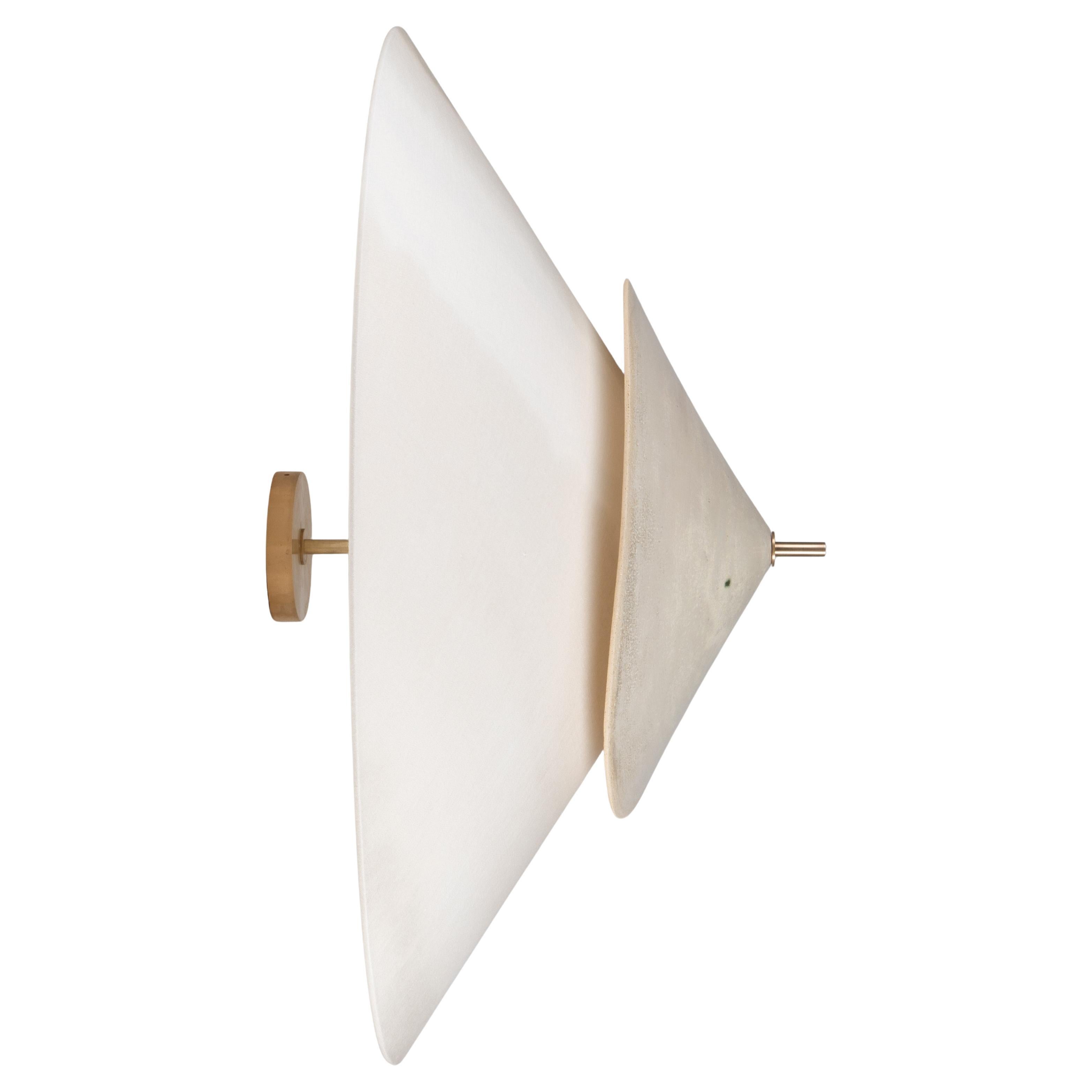 Brass Accents Soft Gradient Two-Tier Felt Contemporary Wall Lamp by Elsa Foulon