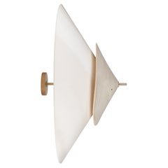 Brass Accents Soft Gradient Two-Tier Felt Contemporary Wall Lamp by Elsa Foulon