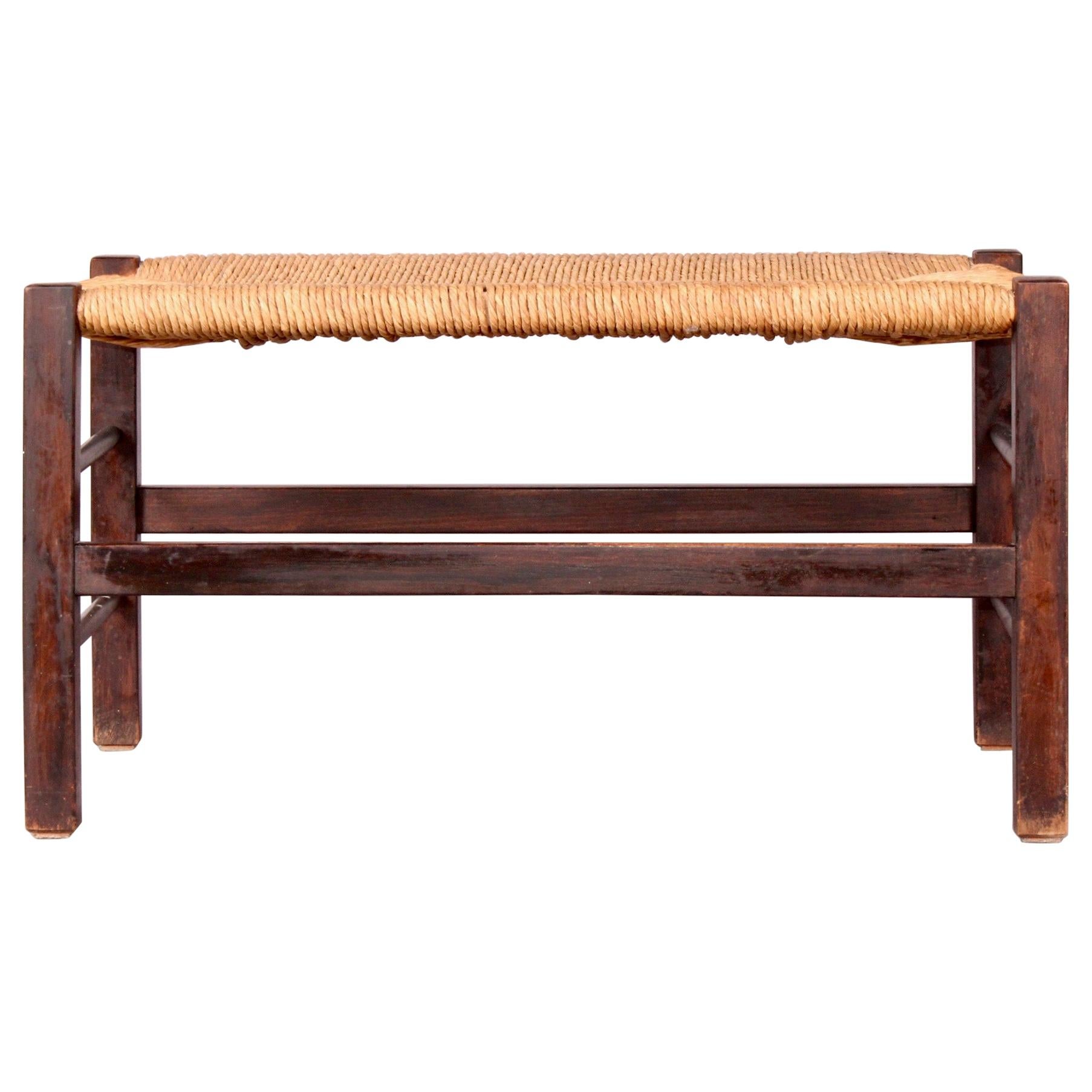 Straw and Wood Bench