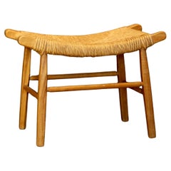 Straw and wood French stool