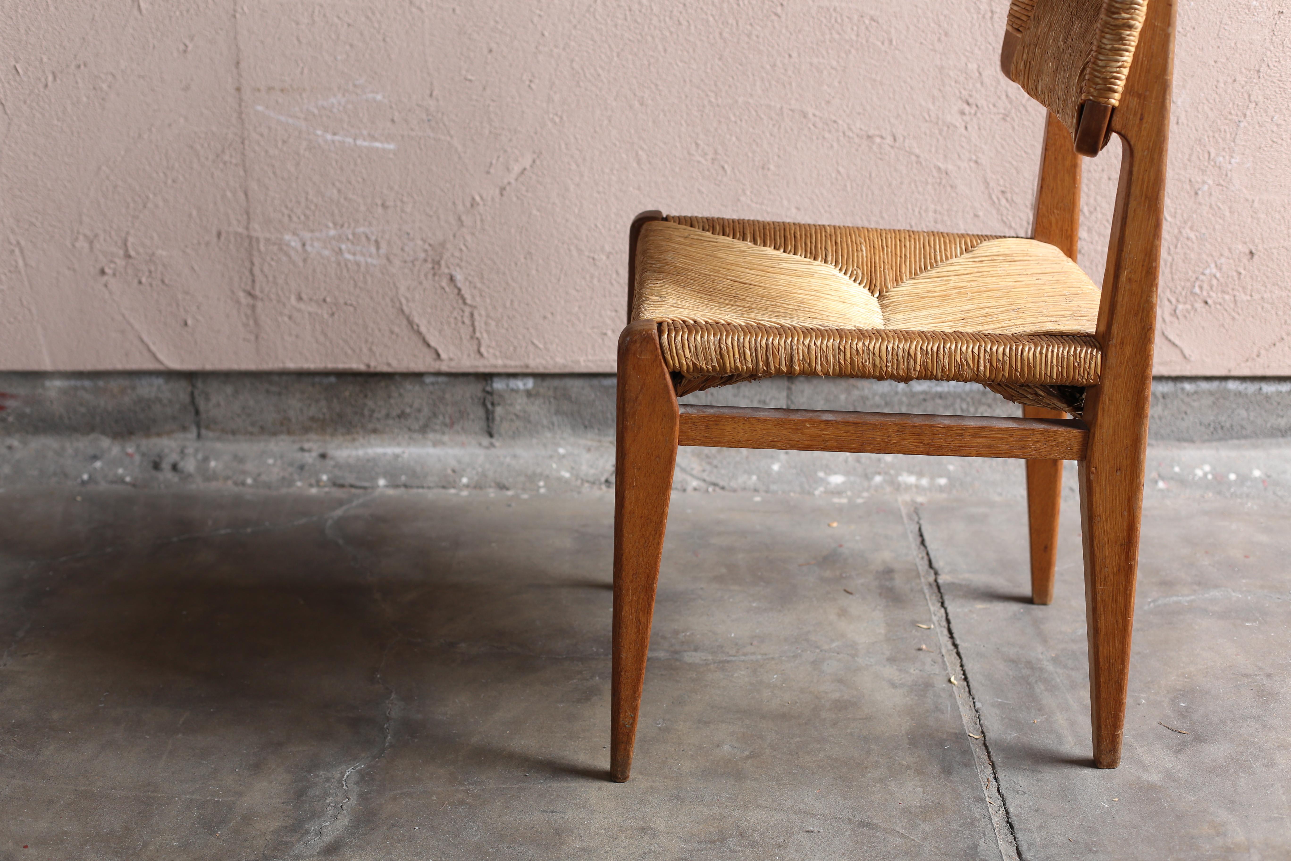 Straw Chair by Marcel Gascoin For Sale 3