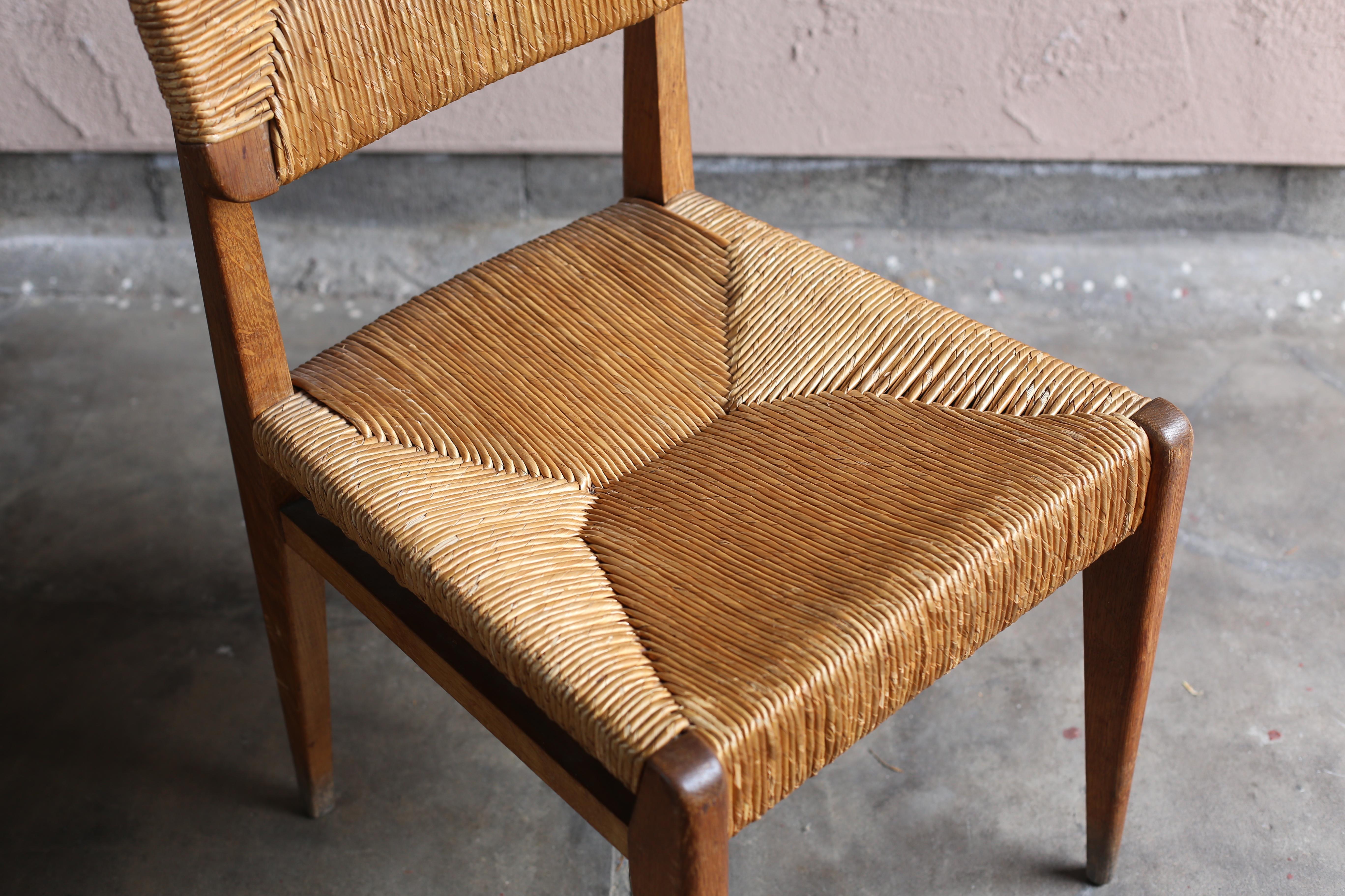 Straw Chair by Marcel Gascoin For Sale 2