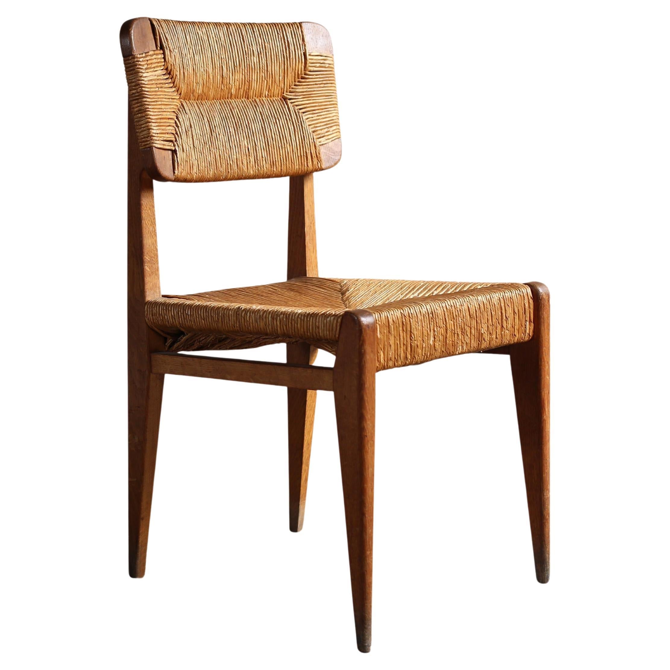 Straw Chair by Marcel Gascoin For Sale