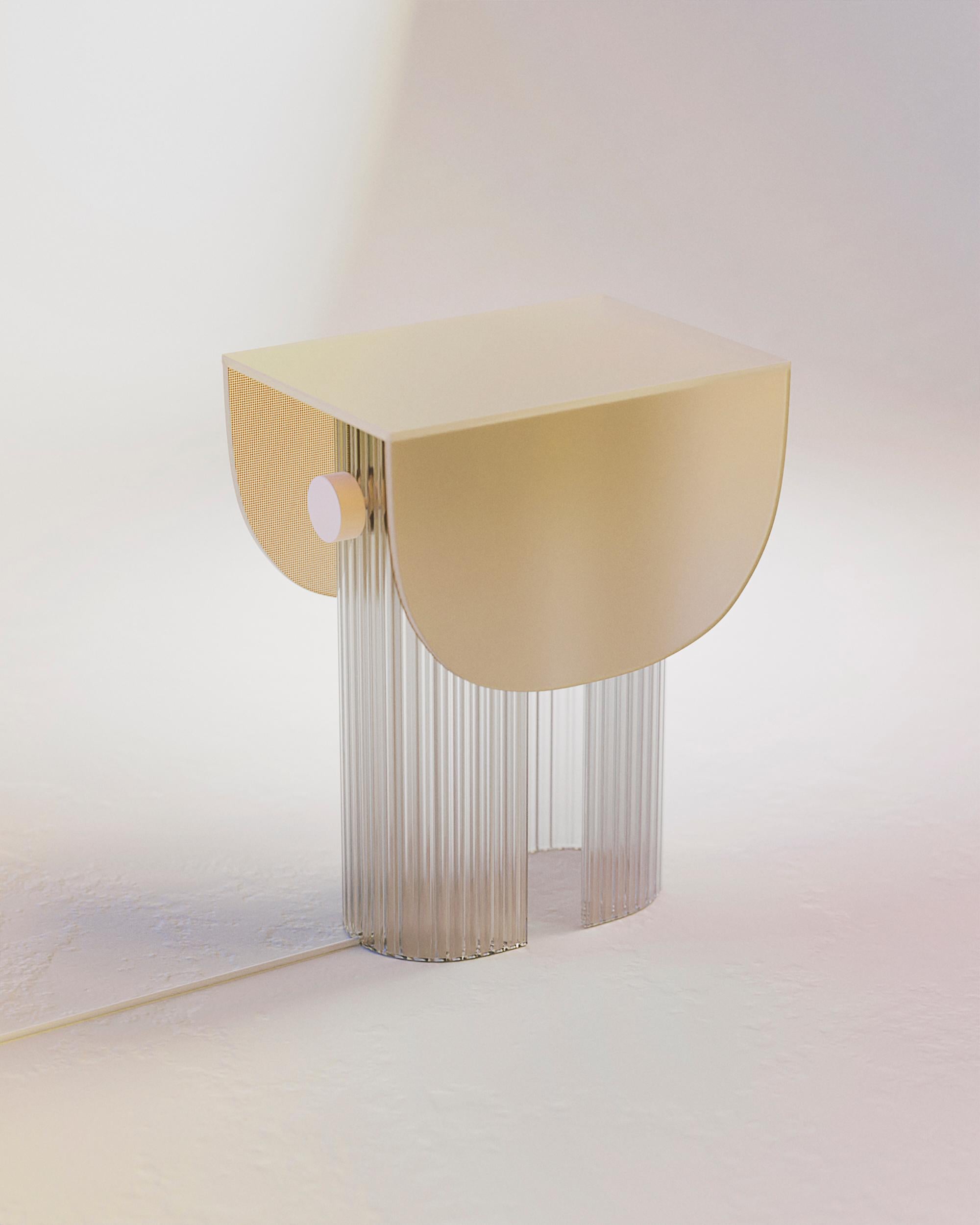 Stroh Helia Tischlampe von Glass Variations (Postmoderne) im Angebot