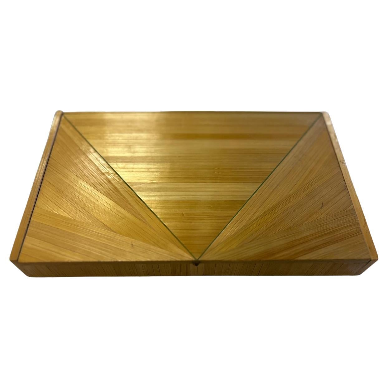 straw marquetry box attributed to Jean Michel Frank