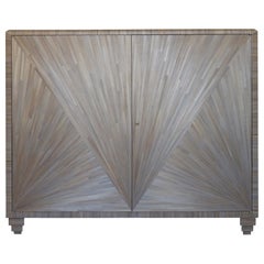 Straw Marquetry Cabinet, Art Deco Style