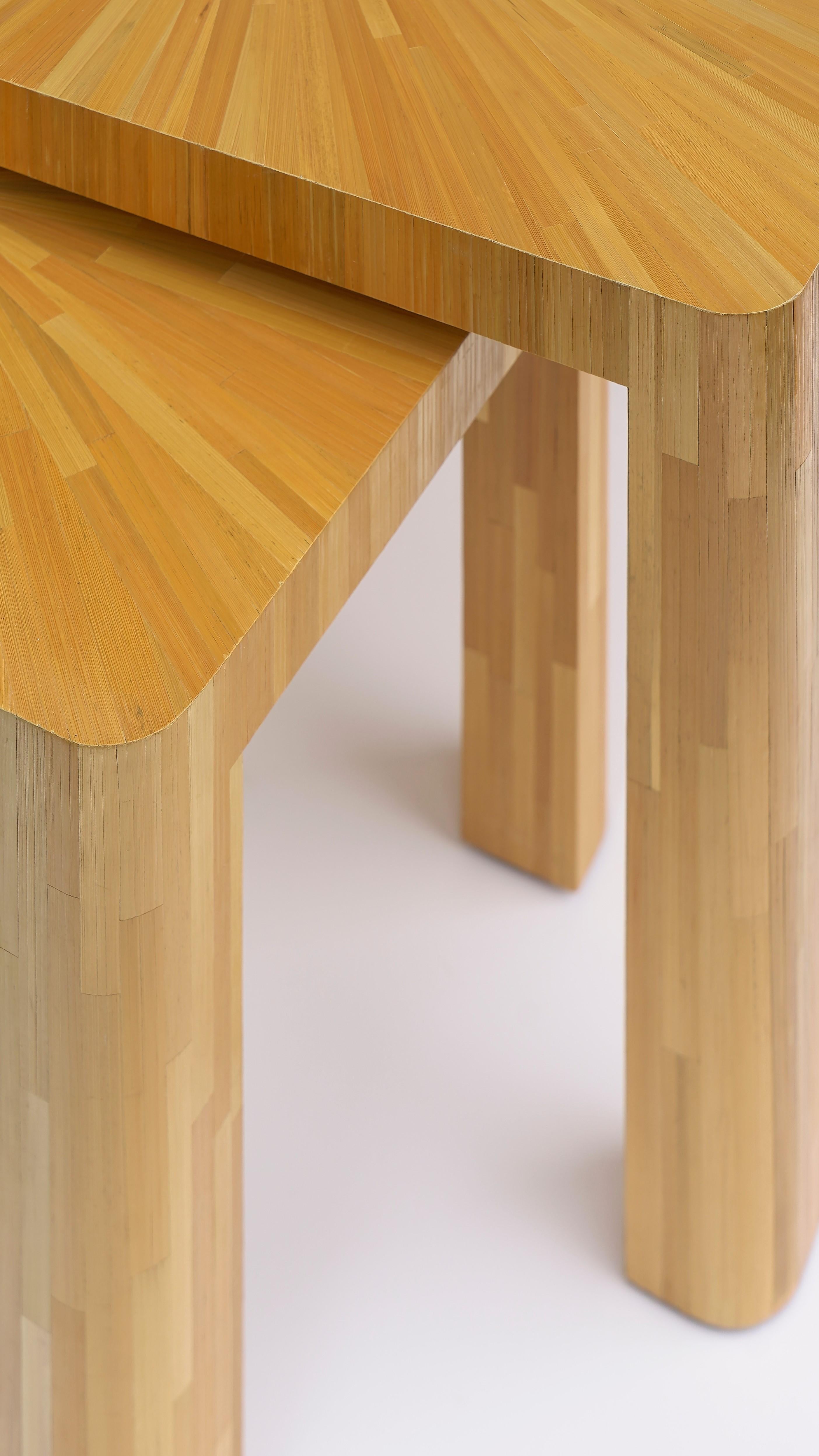 Contemporary Straw marquetry Nesting Tables in the style of Jean Michel Frank For Sale