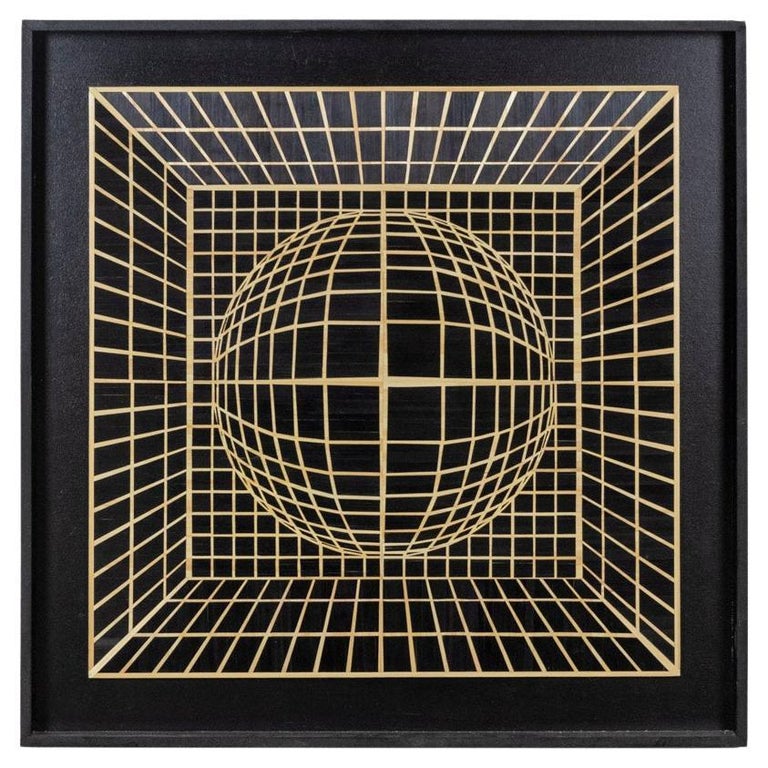 Straw marquetry panel, contemporary work For Sale at 1stDibs