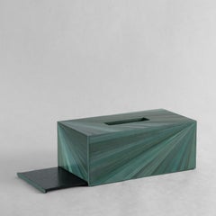 Strohsockel Soleil Tissue Box lang in Malachit von Alexander Lamont