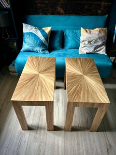 Straw marquetry table