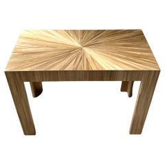 Straw marquetry table