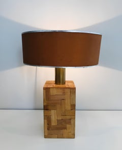 Straw Marquetry Table Lamp