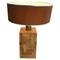 Straw Marquetry Table Lamp
