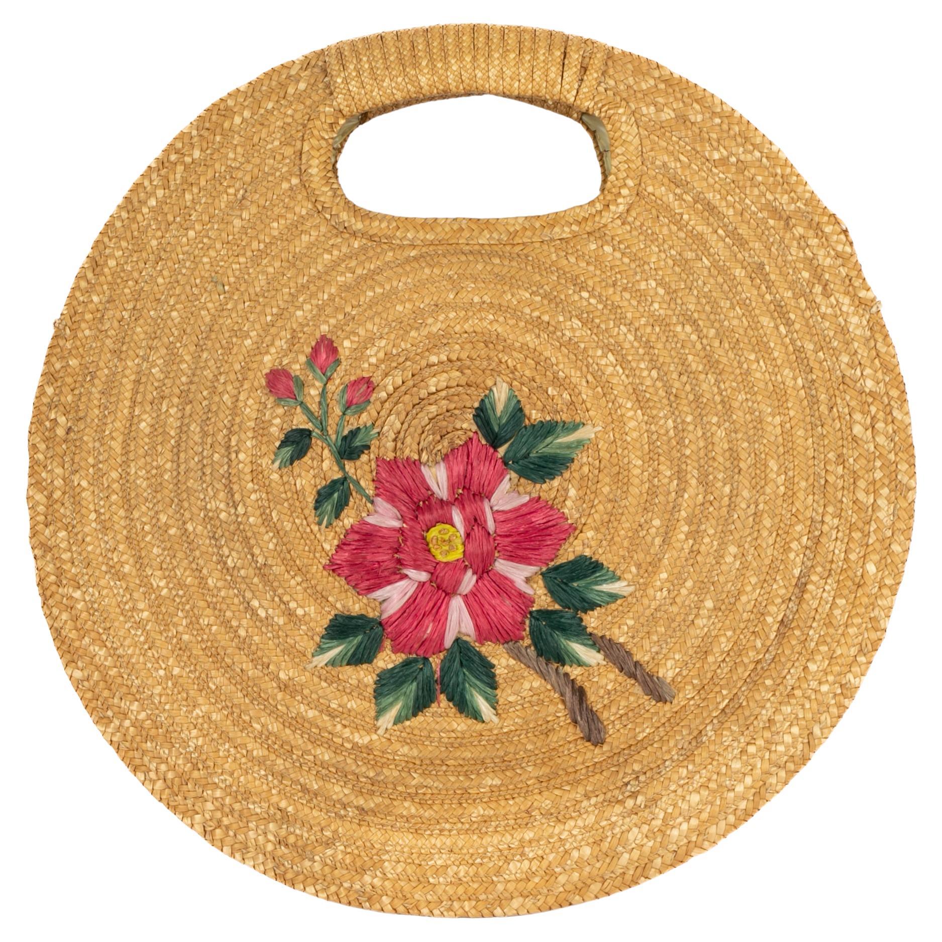 Straw round bag For Sale